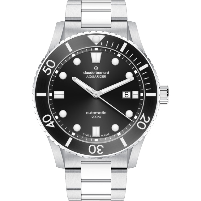 Claude Bernard Aquarider Automatic Argenté / Noir - 80129 3NBM NIB