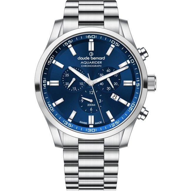 Claude Bernard Aquarider Chronographe 44 Bleu / Argenté - 10262 3M BUIN