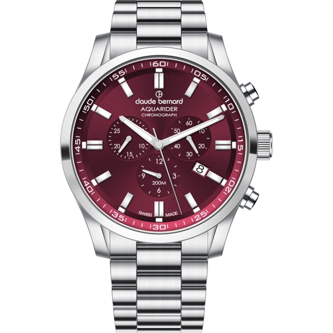 Claude Bernard Aquarider Chronographe 44 Rouge / Argenté - 10262 3M ROUIN