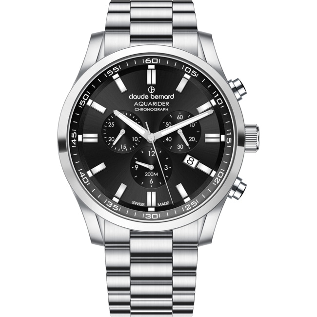 Claude Bernard Aquarider Chronographe 44 Noir / Argenté - 10262 3M NIN