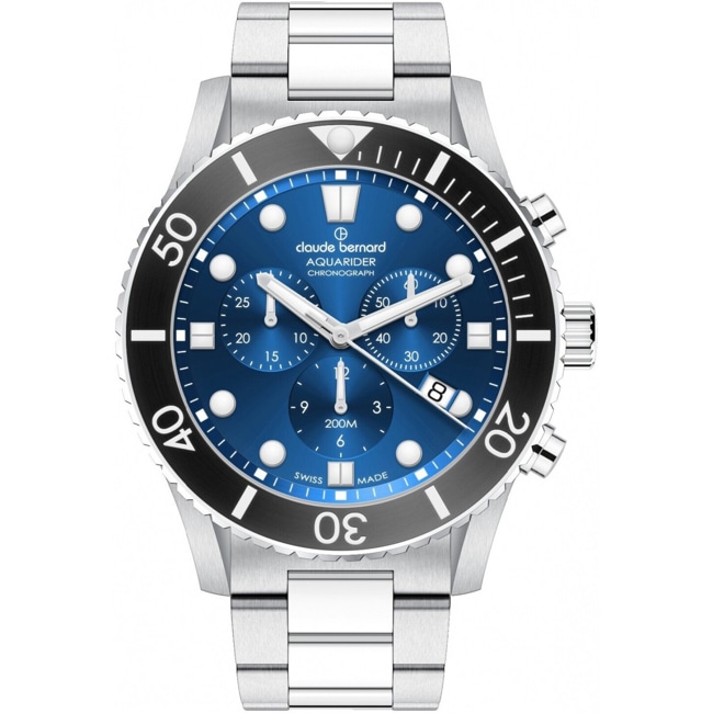 Claude Bernard Aquarider Chronograph Silbrig / Blau - 10252 3NBM BUIB