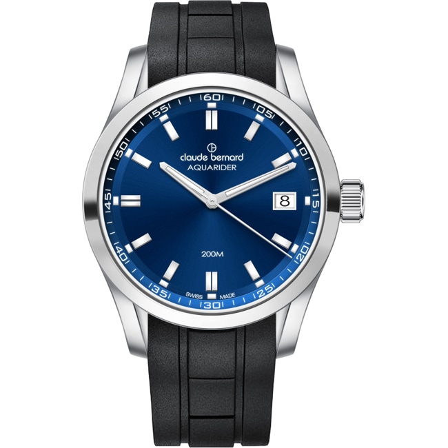 Claude Bernard Aquarider Date 36 Blue / Black - 53029 3CA BUIN