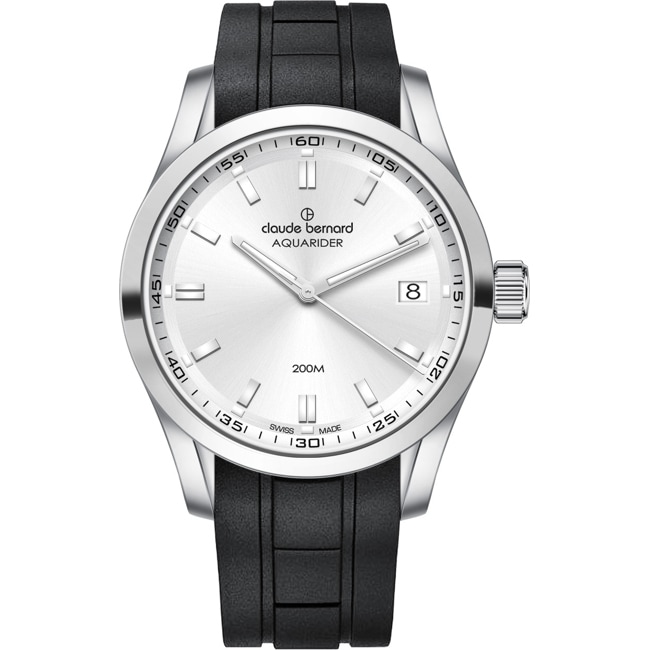 Claude Bernard Aquarider Date 36 Silver / Black - 53029 3CA AIN
