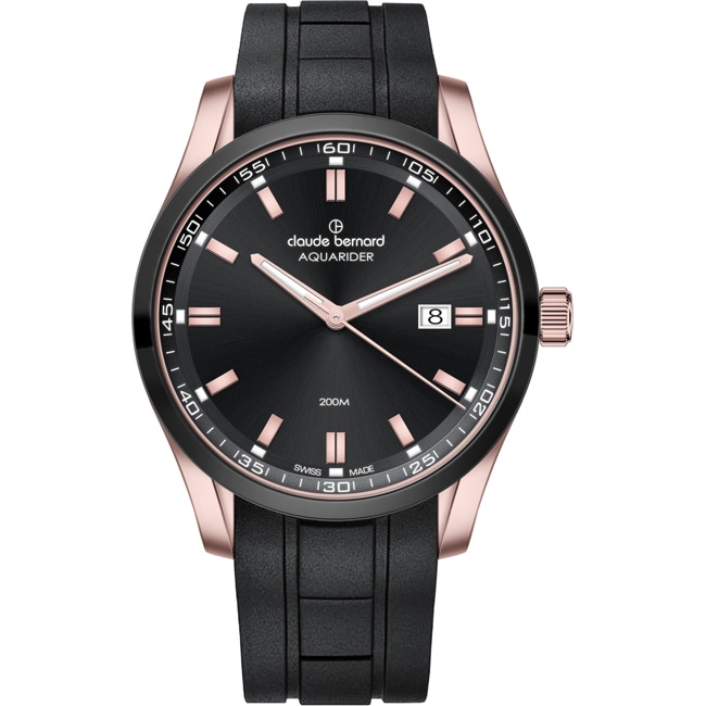 Claude Bernard Aquarider Date 42 Rosé / Schwarz - 53028 357RNCA NIR