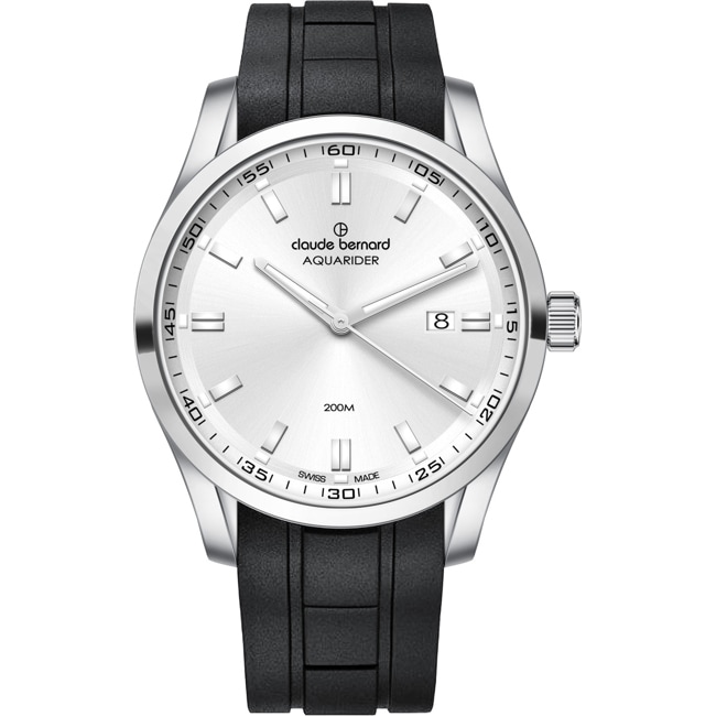 Claude Bernard Aquarider Date 42 Silver / Black - 53028 3CA AIN