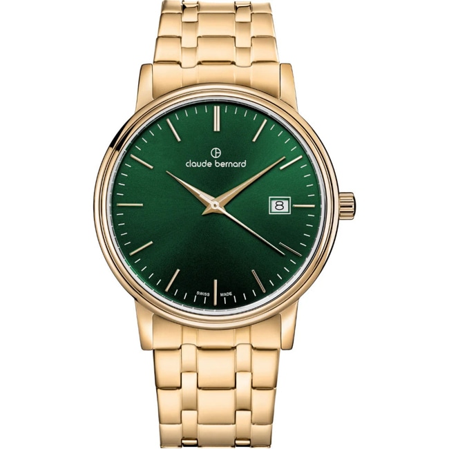 Claude Bernard Classic 39 Goldig / Grün - 53007 37JM VID