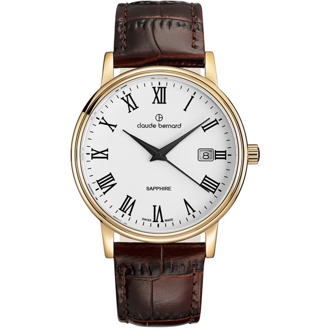 Claude Bernard Classic 39 Gold & White / Brown - 53007 37J BR