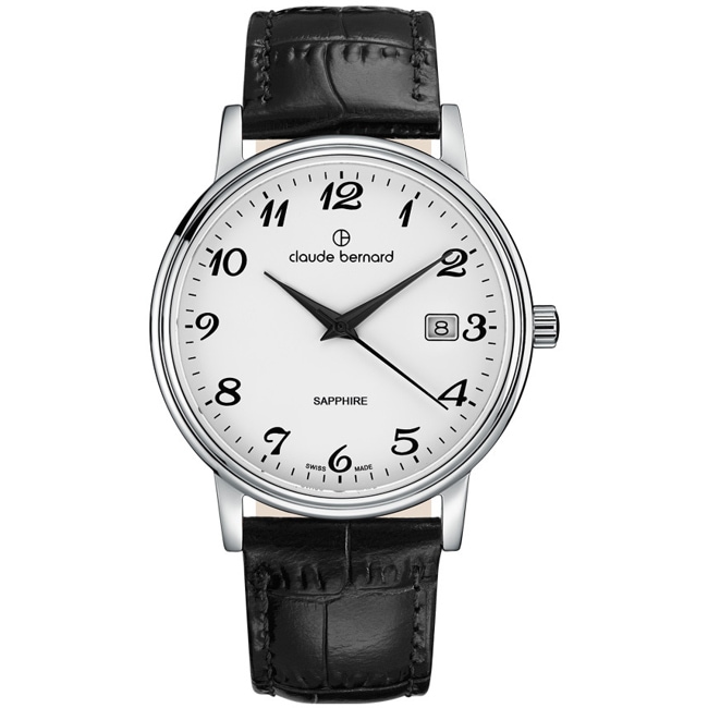 Claude Bernard Classic 39 Black / White - 53007 3 BB