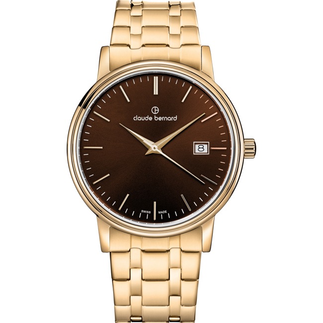 Claude Bernard Classic 42 Doré / Marron - 53009 37JM BRID