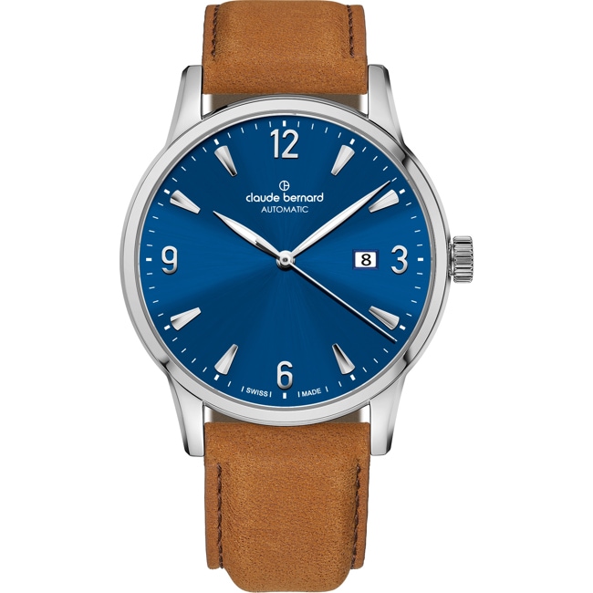 Claude Bernard Classic Automatic Blau / Braun - 80091 3 BUINN