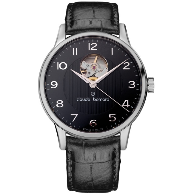 Claude Bernard Classic Automatic Open Heart Noir - 85017 3 NBN