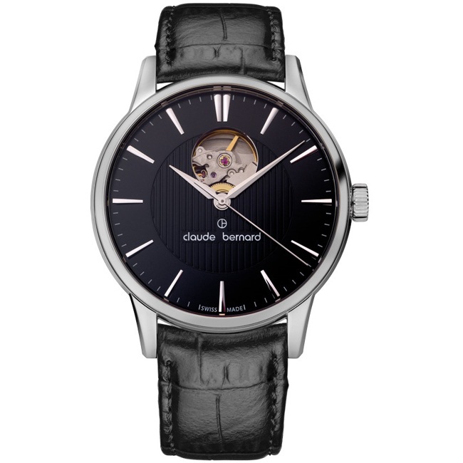 Claude Bernard Classic Automatic Open Heart Black - 85017 3 NIN