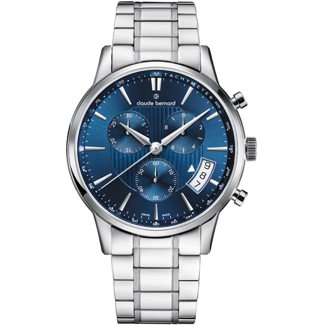 Claude Bernard Classic Chronographe Bleu / Argenté - 01002 3M2 BUIN