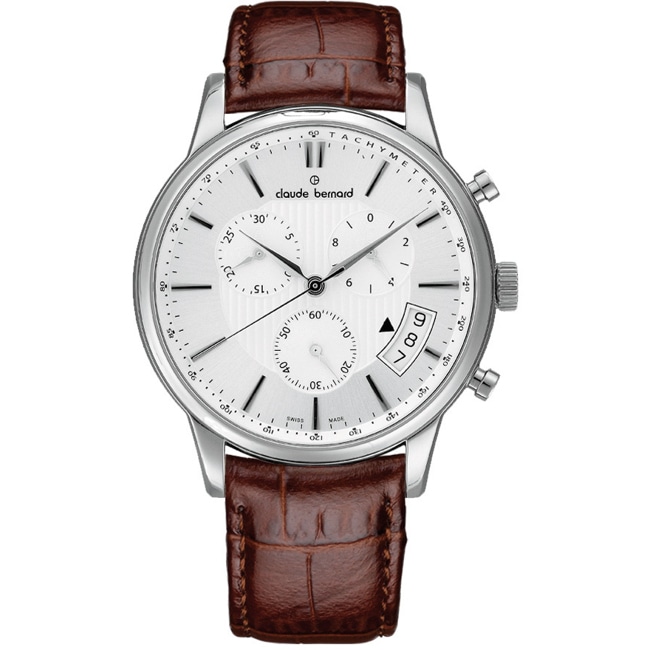 Claude Bernard Classic Chronograph Silbrig / Braun - 01002 3 AIN