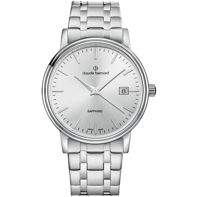 Claude Bernard Classic Gents Date Silbrig 42mm  - 53009 3M AIN