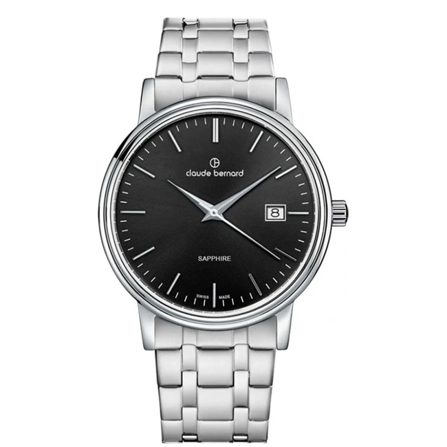 Claude Bernard Classic Gents Date Silvery / Black 42mm  - 53009 3M NIN