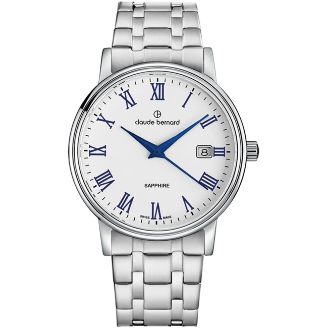 Claude Bernard Classic Gents Date Silvery / White 42mm  - 53009 3M ARBUN