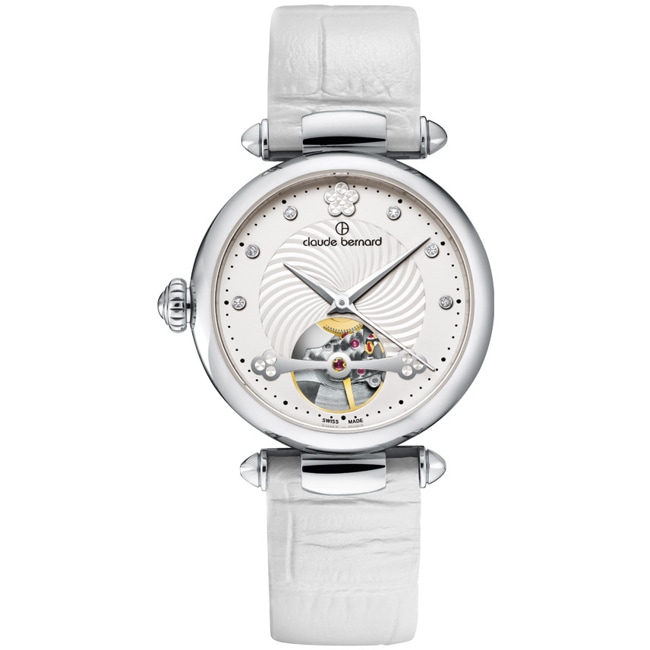 Claude Bernard Dress Code Automatic Open Heart Lady White - 85022 3 APN