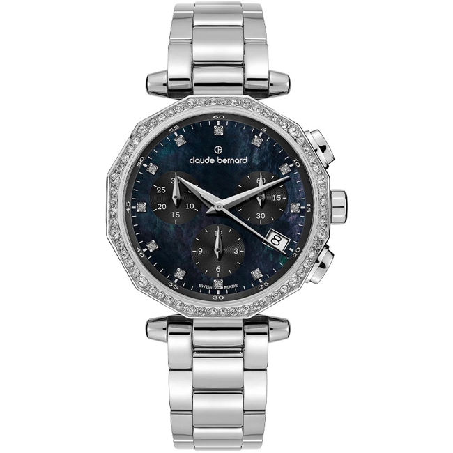 Claude Bernard Dress Code Chronograph Perlmutt schwarz - 10260 3M NANPN