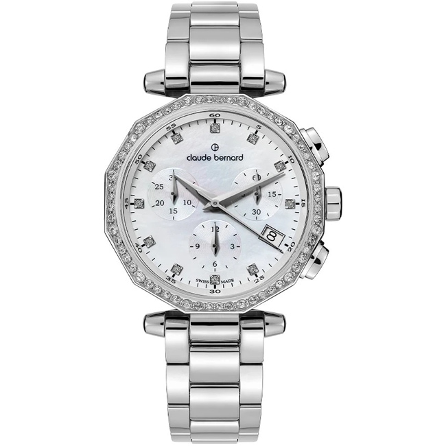 Claude Bernard Dress Code Chronograph Perlmutt weiss - 10260 3M NAPN