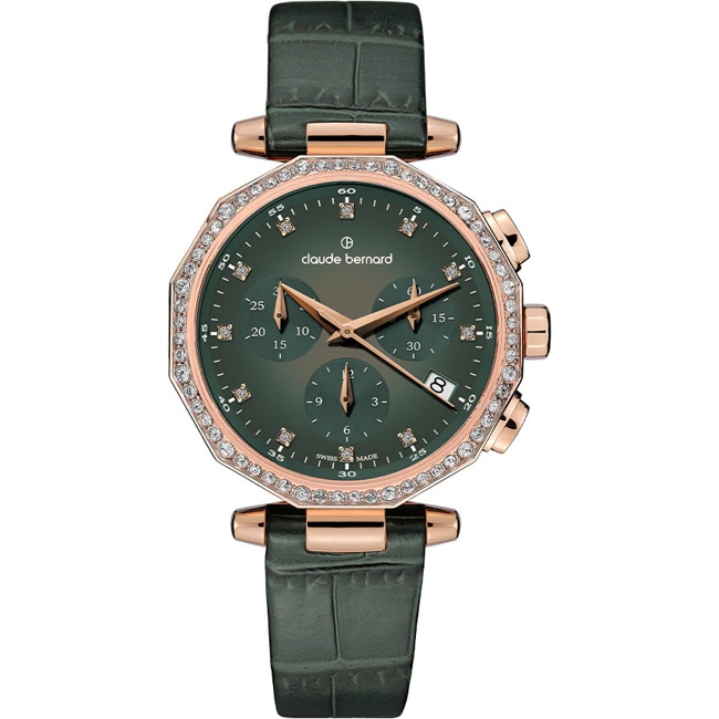 Claude Bernard Dress Code Chronograph Rose / Green - 10260 37RCV VDPR