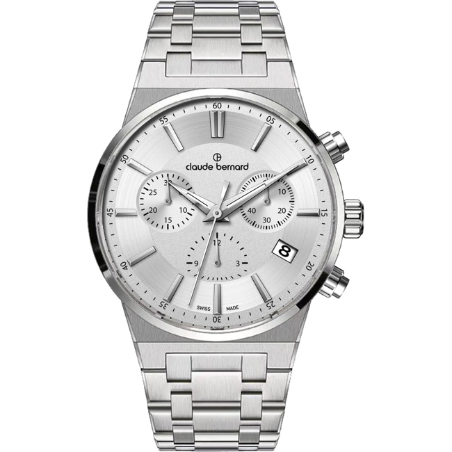 Claude Bernard Neo 1973 Chronographe 35 Argenté - 10264 3M AIN