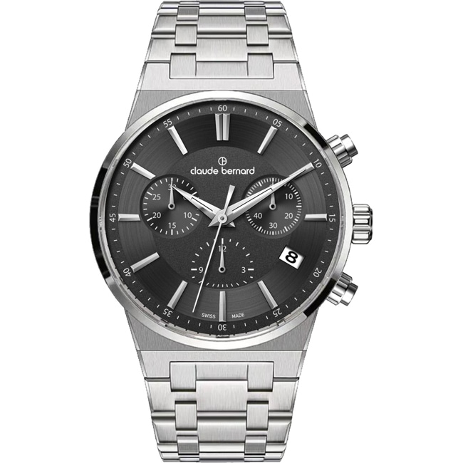 Claude Bernard Neo 1973 Chronographe 35 Argenté / Noir - 10264 3M NIN