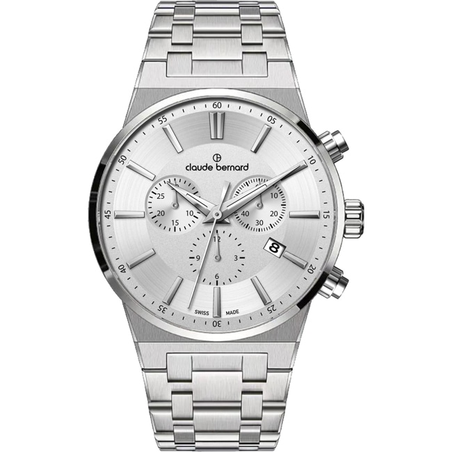 Claude Bernard Neo 1973 Chronograph 41 Silbrig - 10265 3M AIN