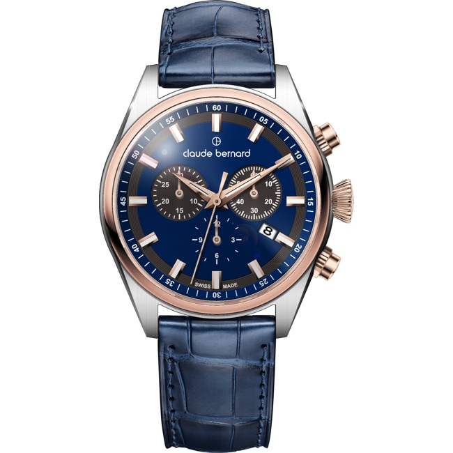 Claude Bernard Proud Heritage Chronograph Bicolor / Blau - 10259 357RC BUGIR