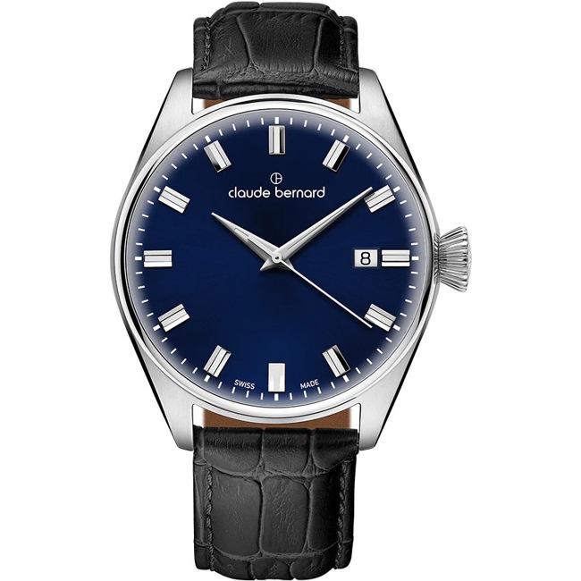 Claude Bernard Proud Heritage Date 40 Blue / Black - 70203 3C BUIN1