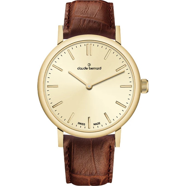 Claude Bernard Slim Line 32 Goldig / Braun - 20231 37J DI