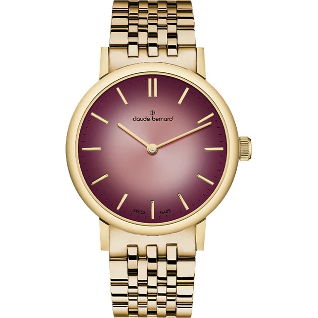 Claude Bernard Slim Line 32 Goldig / Brugundy - 20233 37JM BDBCN