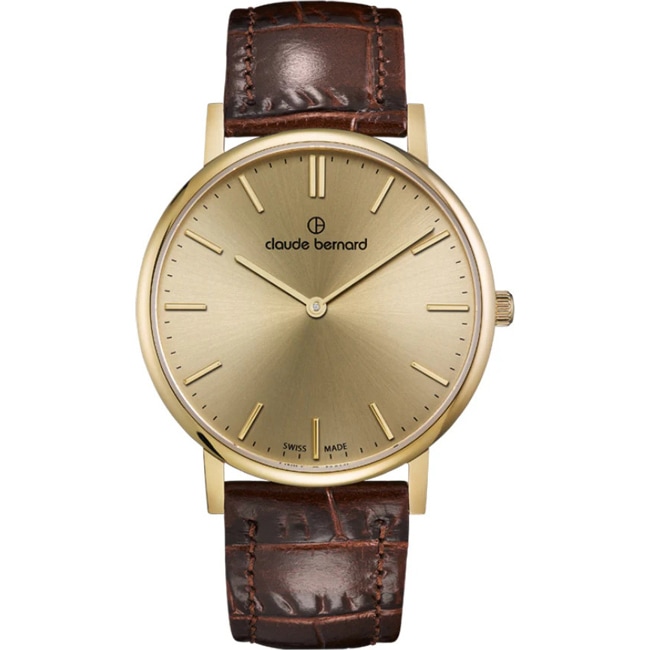 Claude Bernard Slim Line 41 Goldig / Braun - 20219 37J DI