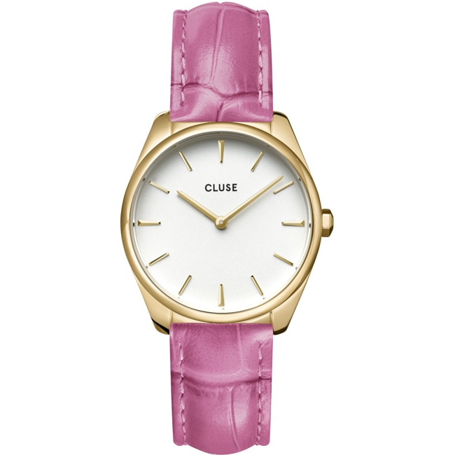 Cluse Féroce Petite Leather Croco Pink - CW11213