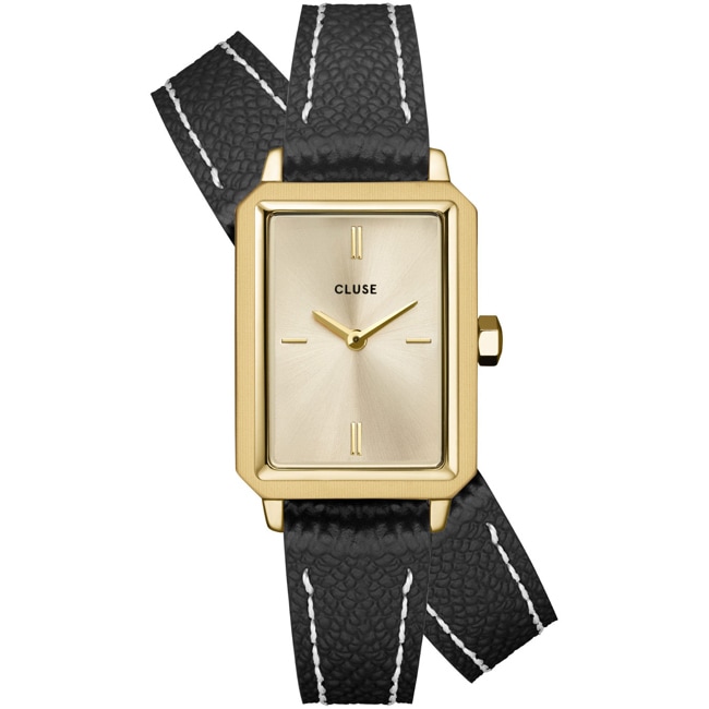 Cluse Fluette Double Leather Black / Gold Colour - CW11517