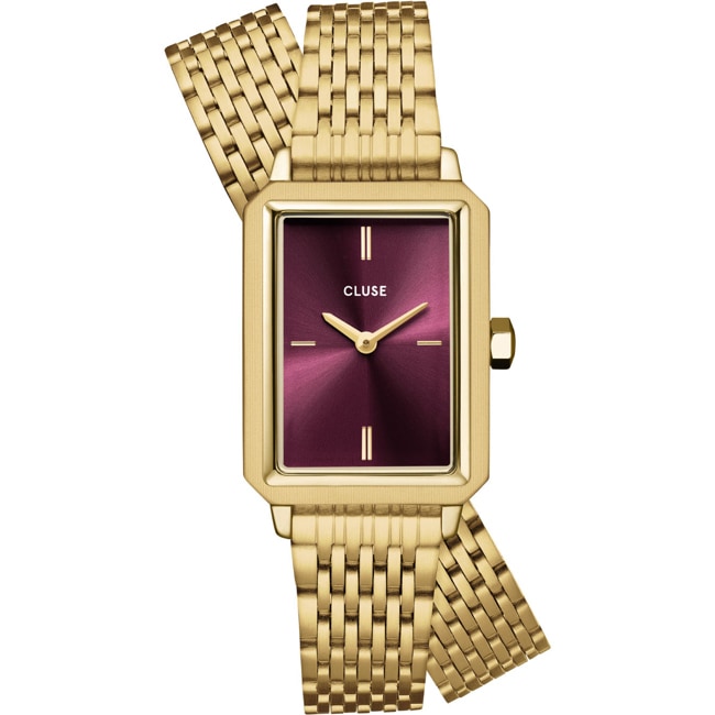 Cluse Fluette Double Steel Dark Cherry / Gold Colour - CW11516