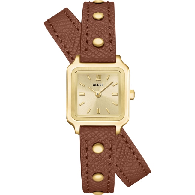 Cluse Gracieuse Mini Watch Double Leather Nutshell / Gold - CW15507