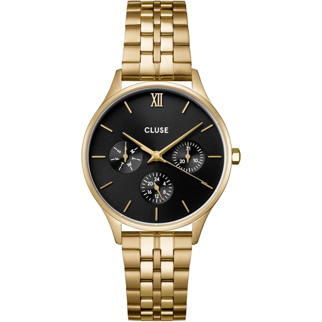 Cluse Minuit Multifunction Steel Black / Gold Colour - CW10707