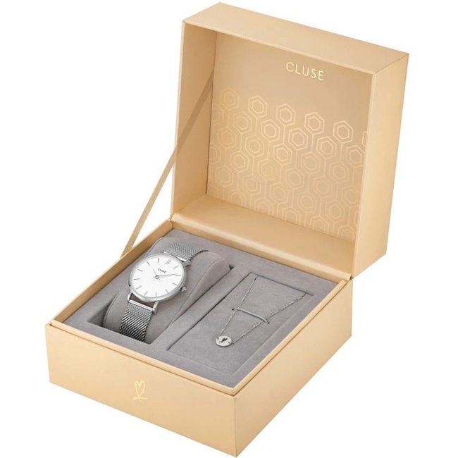 Cluse Minuit Silver Heart Gift Box - CLG011