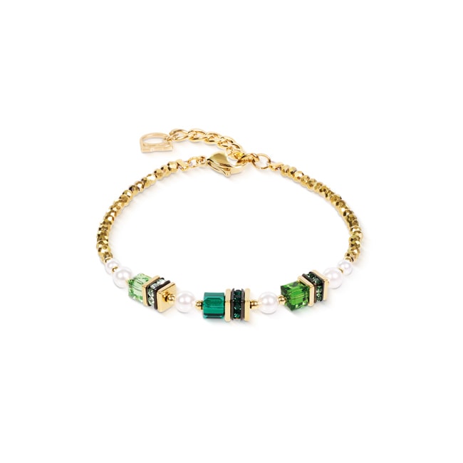 Coeur de Lion Bracelet Sparkling Princess Gold-Emerald - 4567/30-0516