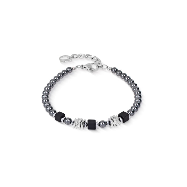 Coeur de Lion Beads & Pearls Spike Armband Anthracite - 2106/30-1217
