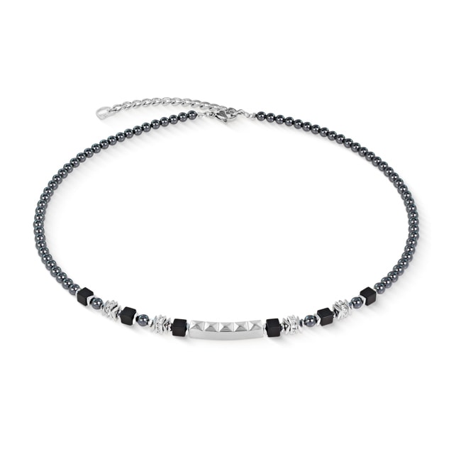 Coeur de Lion Beads & Pearls Spike Halskette Anthracite - 2106/10-1217