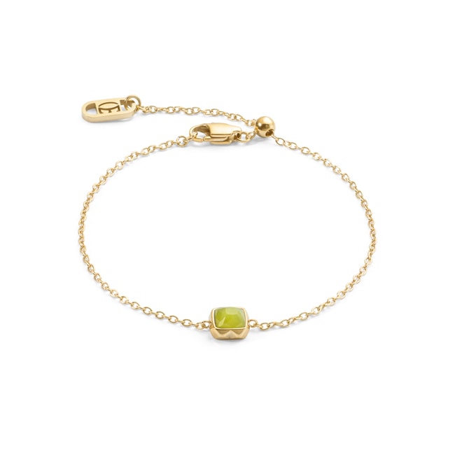 Coeur de Lion Birthstone Août Bracelet Jade Vert Or - 1301/30-0520