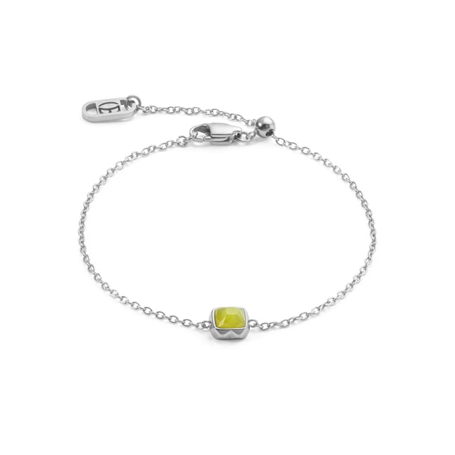 Coeur de Lion Birthstone August Bracelet Green Jade Silver - 1300/30-0520