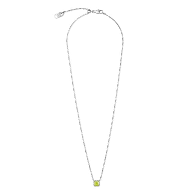 Coeur de Lion Birthstone August Necklace Green Jade Silver - 1300/10-0520
