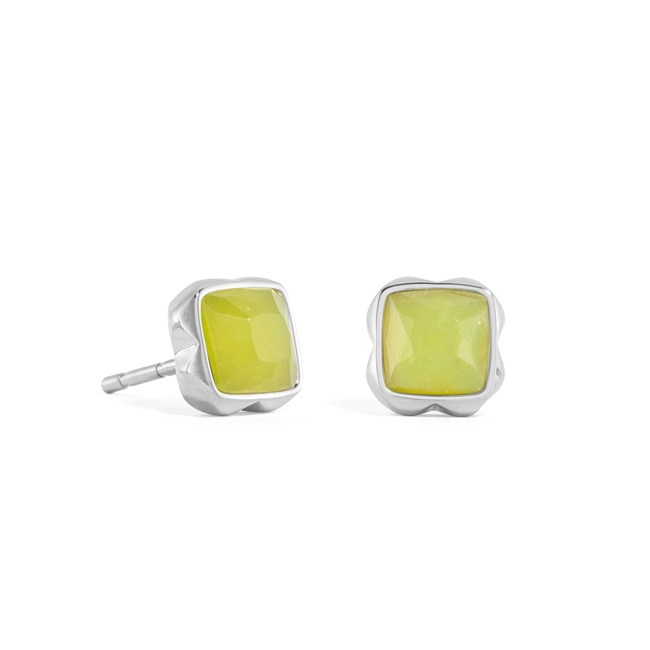 Coeur de Lion Birthstone August Earrings Green Jade Silver - 1300/21-0520
