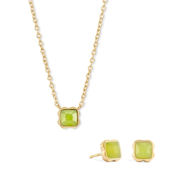 Coeur de Lion Birthstone August Set Grüner Jade Gold - 1301/54-0520