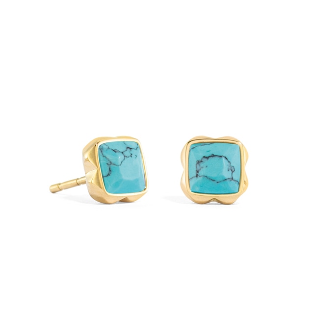 Coeur de Lion Birthstone December Earrings Turquoise Gold - 1301/21-0600