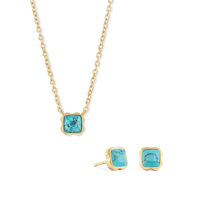 Coeur de Lion Birthstone Dezember Set Türkis Gold - 1301/54-0600