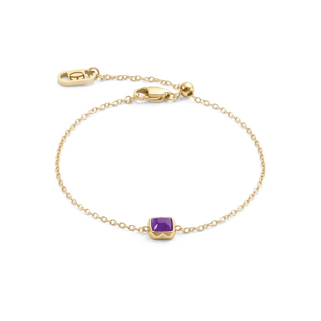 Coeur de Lion Birthstone Februar Armband Sugilith Gold - 1301/30-0800